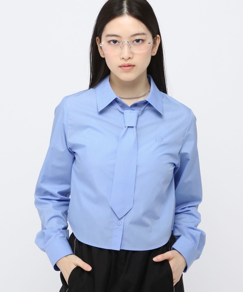 3.3 Field Trip （3.3フィールドトリップ）の「3.3Field Trip／タイツキショートシャツ（シャツ/ブラウス・レディース・ブルー/ホワイト・FREE）」の6枚目の写真