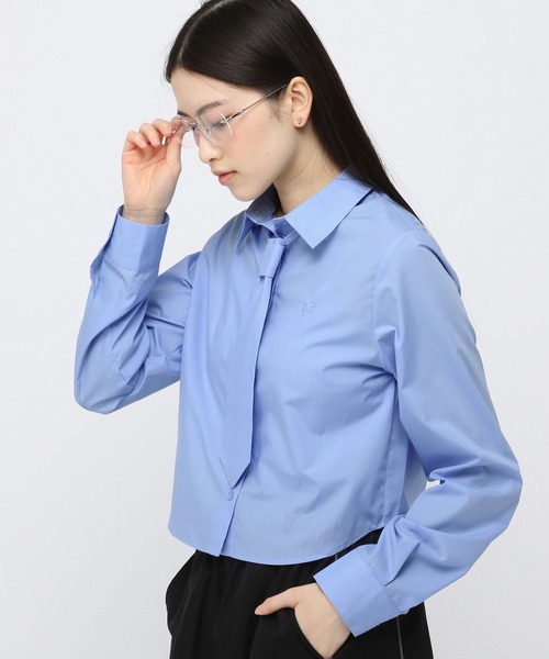 3.3 Field Trip （3.3フィールドトリップ）の「3.3Field Trip／タイツキショートシャツ（シャツ/ブラウス・レディース・ブルー/ホワイト・FREE）」の7枚目の写真