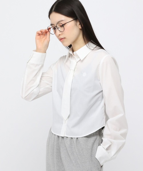 3.3 Field Trip （3.3フィールドトリップ）の「3.3Field Trip／タイツキショートシャツ（シャツ/ブラウス・レディース・ブルー/ホワイト・FREE）」の12枚目の写真