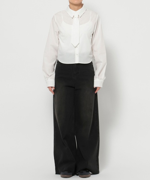 3.3 Field Trip （3.3フィールドトリップ）の「3.3Field Trip／タイツキショートシャツ（シャツ/ブラウス・レディース・ブルー/ホワイト・FREE）」の15枚目の写真