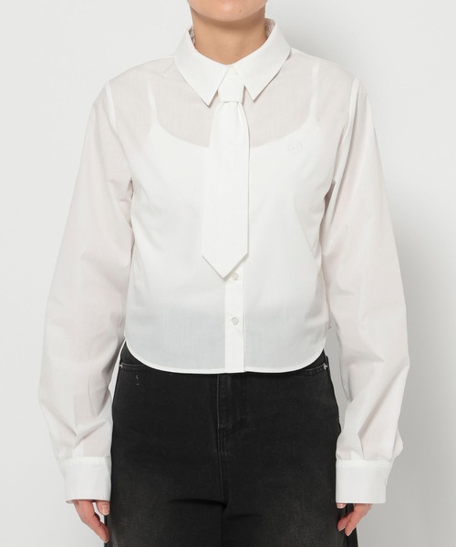 3.3 Field Trip （3.3フィールドトリップ）の「3.3Field Trip／タイツキショートシャツ（シャツ/ブラウス・レディース・ブルー/ホワイト・FREE）」の16枚目の写真