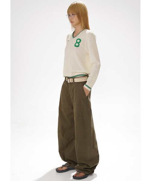 MASONPRINCE（メイソンプリンス）の「ワイドシルエット ヴィンテージ加工 シミターパンツ XXK4330【MASONPRINCE】（その他パンツ・メンズ・ライトグレー/カーキ・L/M/S）」の5枚目の写真