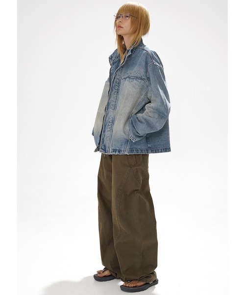 MASONPRINCE（メイソンプリンス）の「ワイドシルエット ヴィンテージ加工 シミターパンツ XXK4330【MASONPRINCE】（その他パンツ・メンズ・ライトグレー/カーキ・L/M/S）」の7枚目の写真