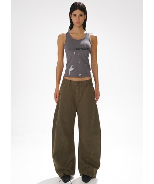 MASONPRINCE（メイソンプリンス）の「ワイドシルエット ヴィンテージ加工 シミターパンツ XXK4330【MASONPRINCE】（その他パンツ・メンズ・ライトグレー/カーキ・L/M/S）」の8枚目の写真