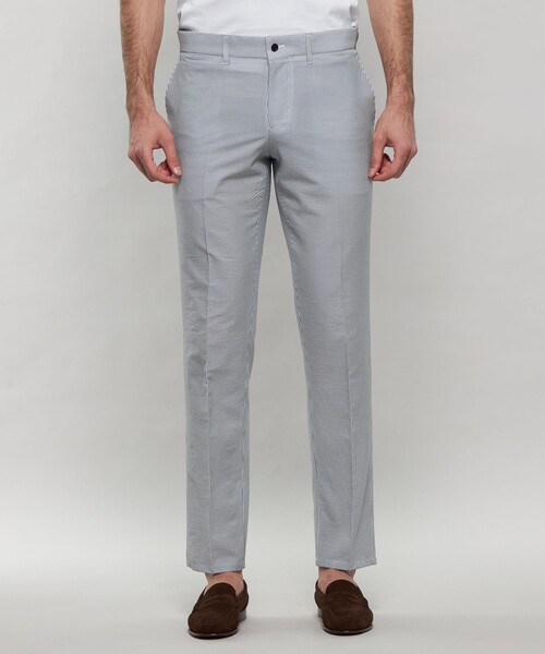 MACKINTOSH LONDON（マッキントッシュ ロンドン）の「【LEON掲載】【BREASY JACKET】DOT AIR シアサッカーセットアップパンツ（その他パンツ・メンズ・ネイビー/グレー・94/90/86/82/78）」の5枚目の写真