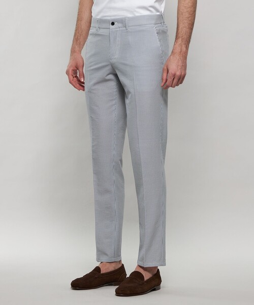 MACKINTOSH LONDON（マッキントッシュ ロンドン）の「【LEON掲載】【BREASY JACKET】DOT AIR シアサッカーセットアップパンツ（その他パンツ・メンズ・ネイビー/グレー・94/90/86/82/78）」の6枚目の写真