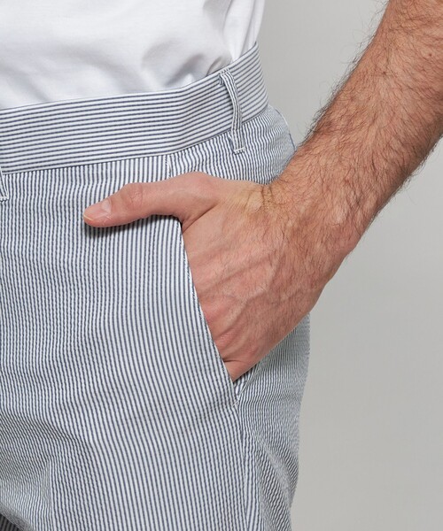 MACKINTOSH LONDON（マッキントッシュ ロンドン）の「【LEON掲載】【BREASY JACKET】DOT AIR シアサッカーセットアップパンツ（その他パンツ・メンズ・ネイビー/グレー・94/90/86/82/78）」の8枚目の写真