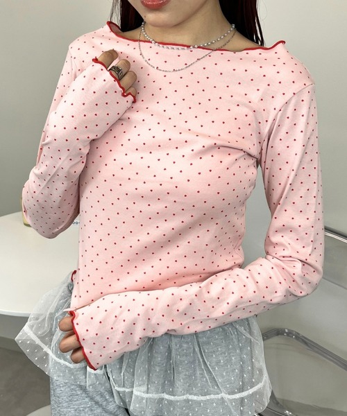 sevens(セブンズ)の「【sevens】CS ソフト長袖柄インナー(Tシャツ/カットソー・レディース・その他/ピンク・FREE)」の1枚目の写真