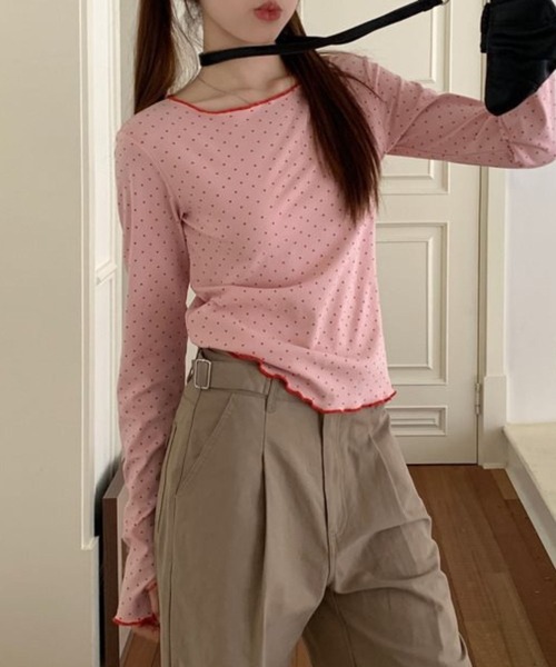 sevens(セブンズ)の「【sevens】CS ソフト長袖柄インナー(Tシャツ/カットソー・レディース・その他/ピンク・FREE)」の6枚目の写真