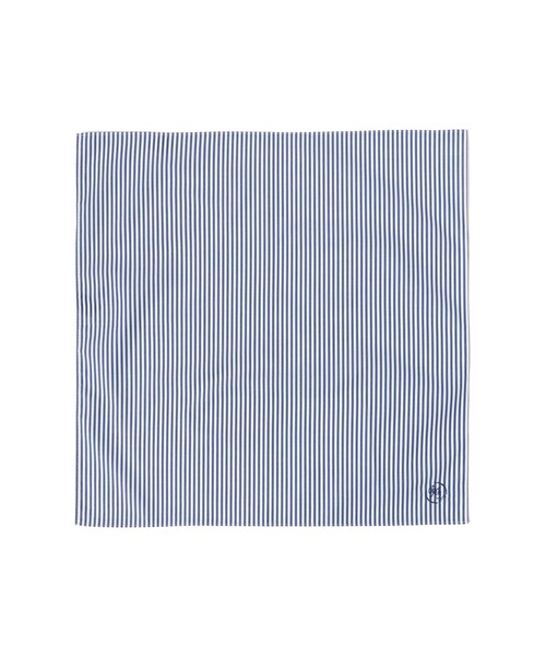 BEAMS F(ビームスエフ)の「ストライプ柄 ハンカチーフ(ハンカチ/ハンドタオル・メンズ・ホワイト/ネイビー/ブルー・ONE SIZE)」の2枚目の写真
