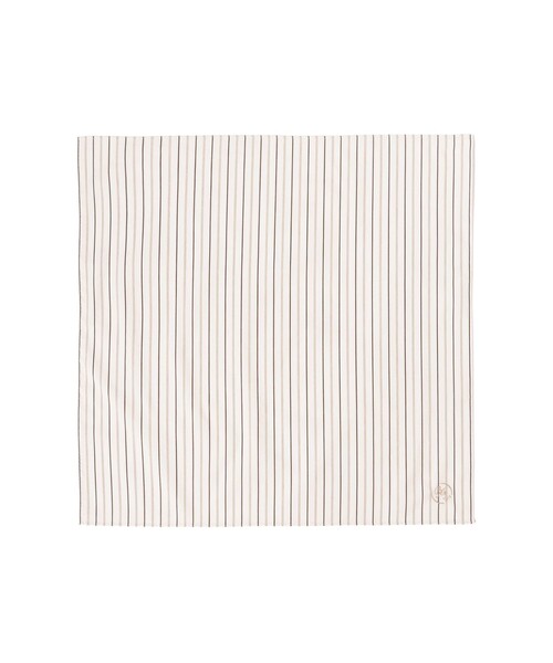 BEAMS F(ビームスエフ)の「ストライプ柄 ハンカチーフ(ハンカチ/ハンドタオル・メンズ・ホワイト/ネイビー/ブルー・ONE SIZE)」の1枚目の写真