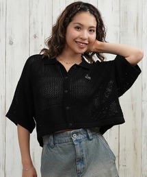 RVCA/ルーカ ニットシャツ メッシュ ショート丈 BF04C-850