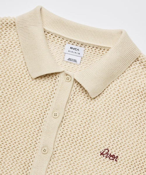 RVCA/ルーカ ニットシャツ メッシュ ショート丈 BF04C-850