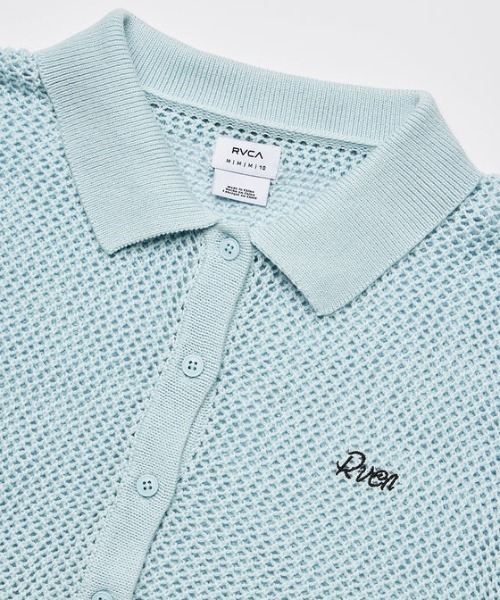 ブラウス シャツ RVCA/ルーカ ニットシャツ メッシュ ショート丈 BF04C-850 レディース RVCA/ルーカ ニットシャツ メッシュ ショート丈 BF04C-850