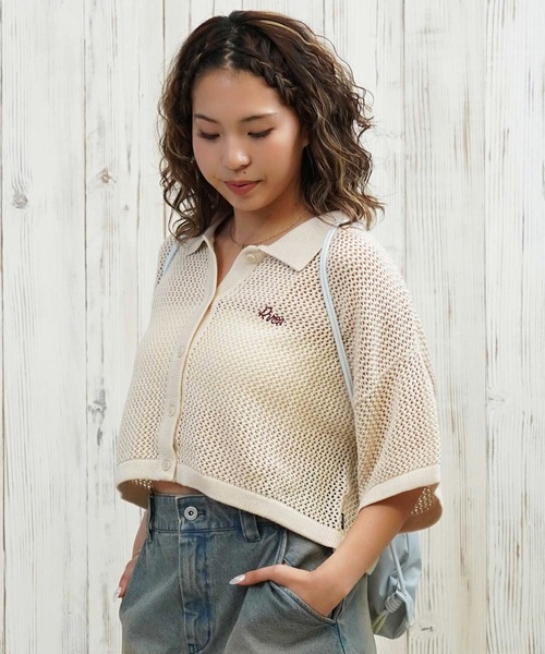 RVCA(ルーカ)の「RVCA/ルーカ ニットシャツ メッシュ ショート丈 BF04C-850(シャツ/ブラウス・レディース・アイボリー/ブラック/スカイブルー・S/M)」の15枚目の写真