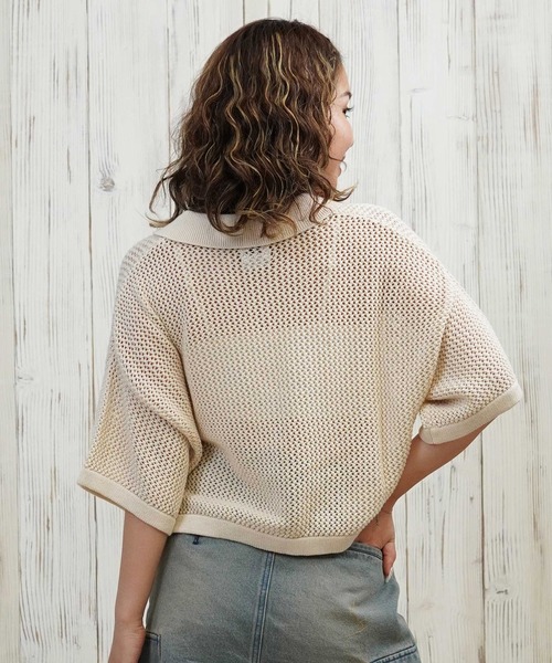 RVCA(ルーカ)の「RVCA/ルーカ ニットシャツ メッシュ ショート丈 BF04C-850(シャツ/ブラウス・レディース・アイボリー/ブラック/スカイブルー・S/M)」の16枚目の写真