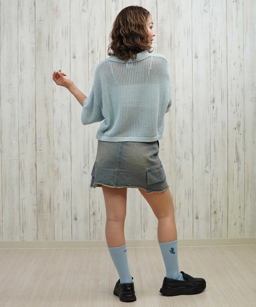 RVCA/ルーカ ニットシャツ メッシュ ショート丈 BF04C-850
