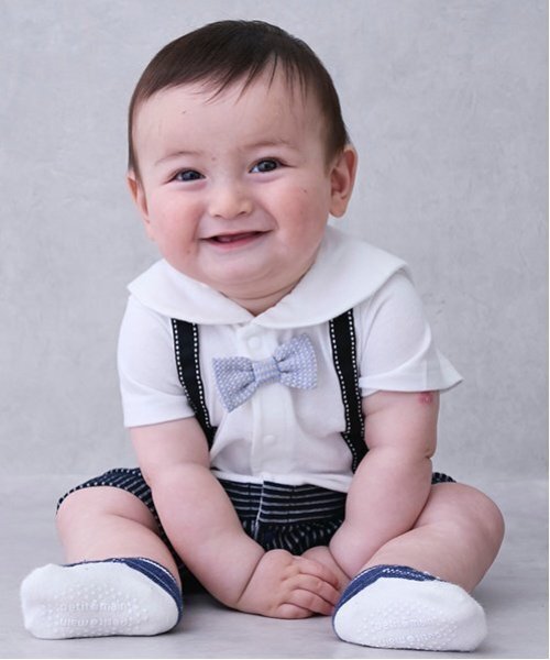 セール】半袖おめかしカバーオール（ロンパース）｜petit main