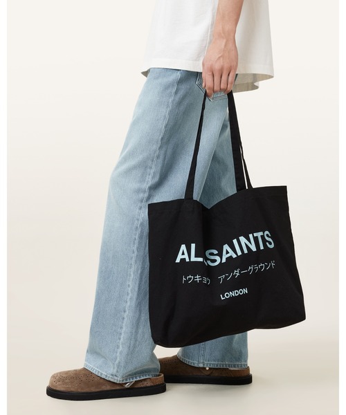 【ALLSAINTS】アンダーグラウンド トートバッグ ブラック UNDERGROUND LOGO PRINTED TOTE BAG | アンダーグラウンド ロゴ
