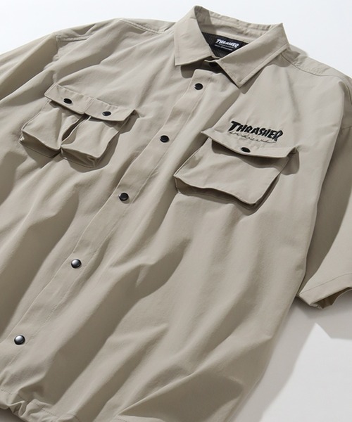 THRASHER(スラッシャー)の「【THRASHER/スラッシャー】 接触冷感 オーバーサイズ ナイロンストレッチ 半袖シャツ(シャツ/ブラウス・メンズ・カーキ/グレイッシュベージュ/ブラック・M/XL/L)」の14枚目の写真