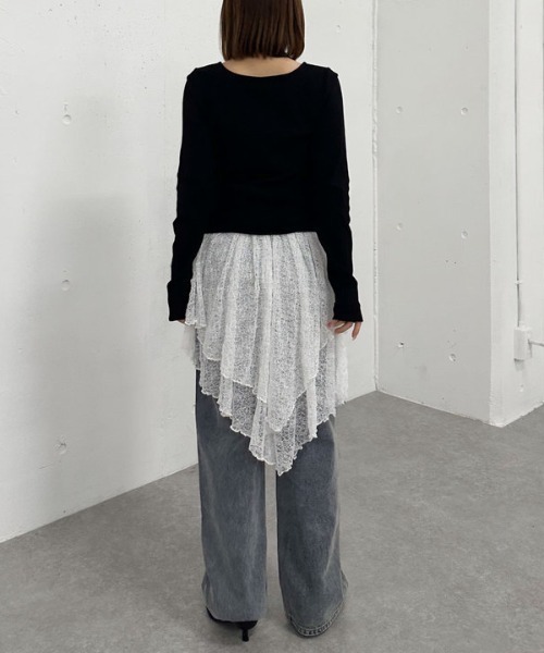 archives（アルシーヴ）の「イレヘムレースミニスカート（スカート・レディース・オフホワイト/ブラック・MEDIUM）」の10枚目の写真