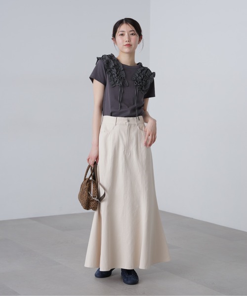 FREE'S MART（フリーズマート）の「◆ダブルフリルドッキングカットソー（Tシャツ/カットソー・レディース・ホワイト/イエロー/グレー・FREE）」の14枚目の写真