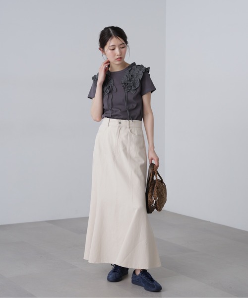 FREE'S MART（フリーズマート）の「◆ダブルフリルドッキングカットソー（Tシャツ/カットソー・レディース・ホワイト/イエロー/グレー・FREE）」の17枚目の写真