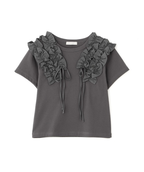 FREE'S MART（フリーズマート）の「◆ダブルフリルドッキングカットソー（Tシャツ/カットソー・レディース・ホワイト/イエロー/グレー・FREE）」の12枚目の写真