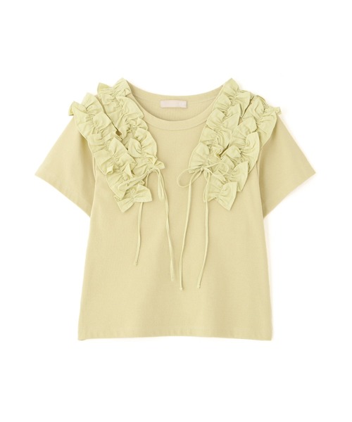 FREE'S MART（フリーズマート）の「◆ダブルフリルドッキングカットソー（Tシャツ/カットソー・レディース・ホワイト/イエロー/グレー・FREE）」の20枚目の写真