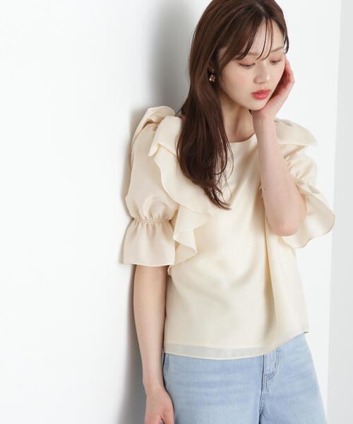 PROPORTION BODY DRESSING（プロポーションボディドレッシング）の「リボンラッフルブラウス５分袖 / 1215110902（シャツ/ブラウス・レディース・ブルー/イエロー/ブラック・SMALL/MEDIUM）」の22枚目の写真