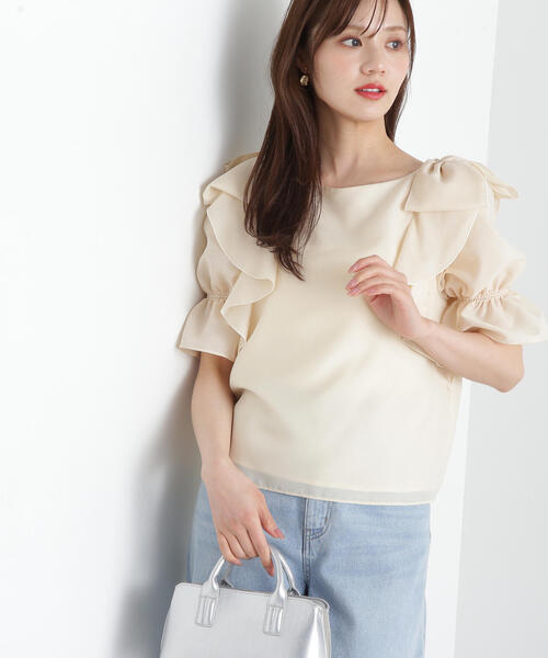 PROPORTION BODY DRESSING(プロポーションボディドレッシング)の「リボンラッフルブラウス5分袖 / 1215110902(シャツ/ブラウス・レディース・ブルー/イエロー/ブラック・SMALL/MEDIUM)」の21枚目の写真
