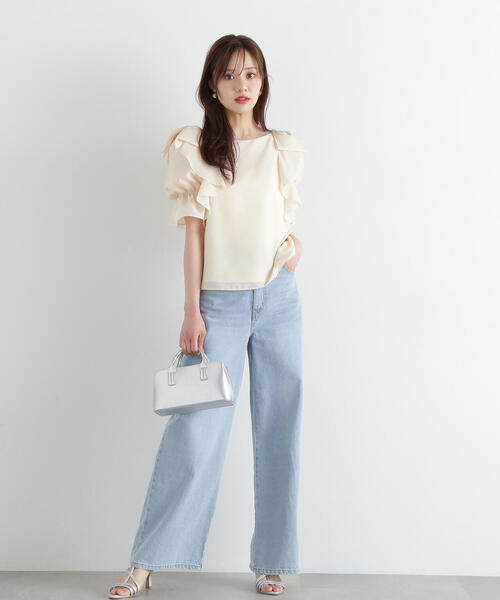 PROPORTION BODY DRESSING(プロポーションボディドレッシング)の「リボンラッフルブラウス5分袖 / 1215110902(シャツ/ブラウス・レディース・ブルー/イエロー/ブラック・SMALL/MEDIUM)」の19枚目の写真