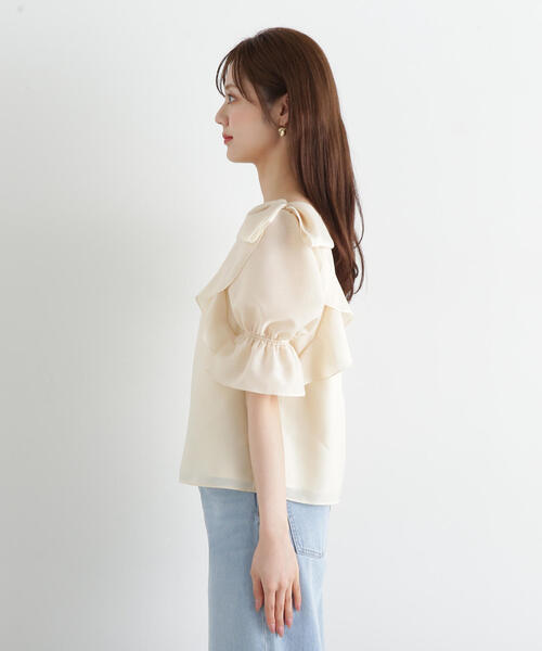 PROPORTION BODY DRESSING(プロポーションボディドレッシング)の「リボンラッフルブラウス5分袖 / 1215110902(シャツ/ブラウス・レディース・ブルー/イエロー/ブラック・SMALL/MEDIUM)」の17枚目の写真