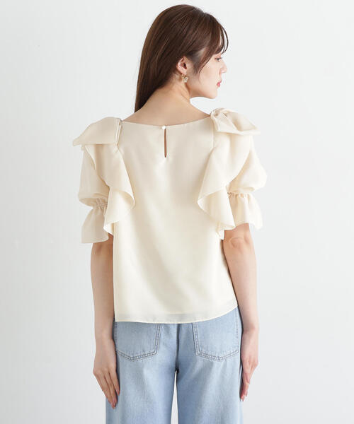 PROPORTION BODY DRESSING(プロポーションボディドレッシング)の「リボンラッフルブラウス5分袖 / 1215110902(シャツ/ブラウス・レディース・ブルー/イエロー/ブラック・SMALL/MEDIUM)」の16枚目の写真