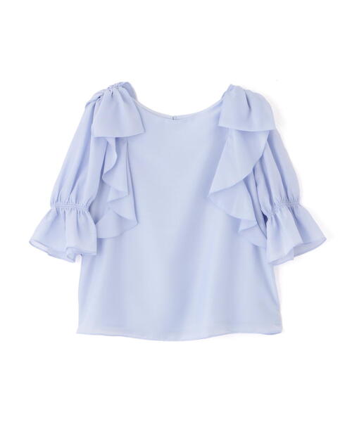 PROPORTION BODY DRESSING（プロポーションボディドレッシング）の「リボンラッフルブラウス５分袖 / 1215110902（シャツ/ブラウス・レディース・ブルー/イエロー/ブラック・SMALL/MEDIUM）」の8枚目の写真