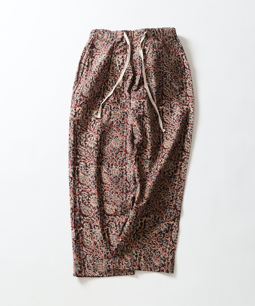 JOURNAL STANDARD relume(ジャーナルスタンダード レリューム)の「bunai 別注 KALAMKARI プリントパンツ(その他パンツ・メンズ・マスタード/ボルドー/ブラック/アイボリー・FREE)」の4枚目の写真