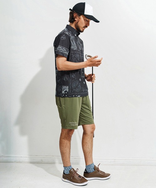 1minute 1second(ワンミニットワンセカンド)の「mp13517-6 Pocket embroidery shorts (cool fabric) ショートパンツ(その他パンツ・メンズ・カーキ系/ブラック×ホワイト/ホワイト×ブラック・S/M/L/XL)」の14枚目の写真