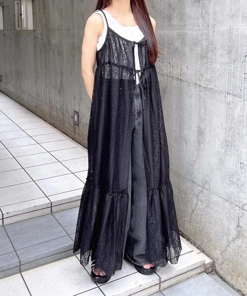INGNI（イング）の「レースキャミワンピース（ワンピース・レディース・ブラック/オフホワイト・M）」の19枚目の写真
