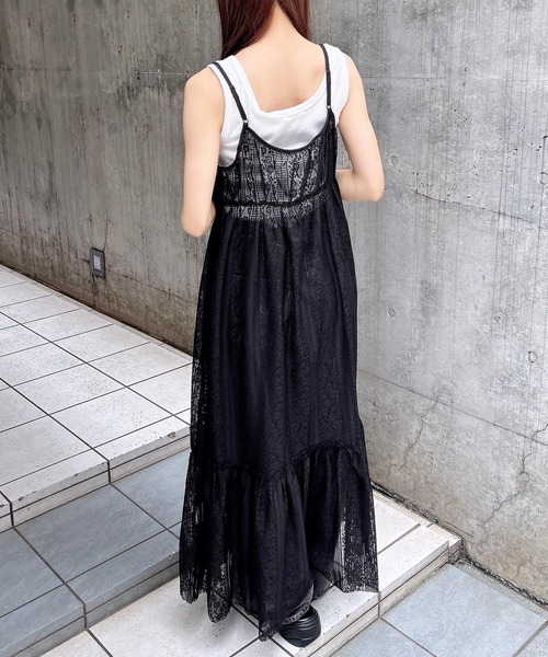 INGNI（イング）の「レースキャミワンピース（ワンピース・レディース・ブラック/オフホワイト・M）」の8枚目の写真