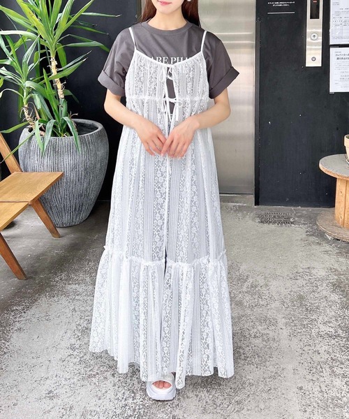 INGNI（イング）の「レースキャミワンピース（ワンピース・レディース・ブラック/オフホワイト・M）」の20枚目の写真