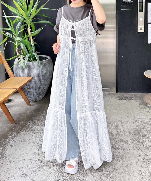 INGNI（イング）の「レースキャミワンピース（ワンピース・レディース・ブラック/オフホワイト・M）」の22枚目の写真