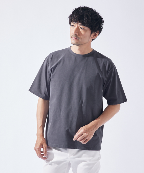 ABAHOUSE GRAY（アバハウスグレイ）の「【速乾 / DRY MAX】半袖Tシャツ（Tシャツ/カットソー・メンズ・ホワイト/グレイッシュベージュ/グレイッシュブルー/チャコールグレー/ブラック・44/46/48/50）」の4枚目の写真