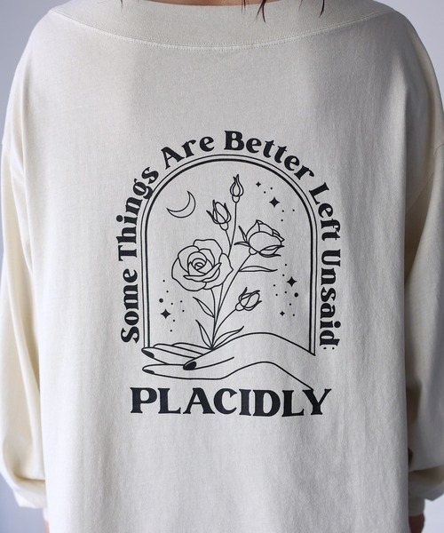 Riberry(リベリー)の「ロゴ刺繍オフショルピグメントロンT(Tシャツ/カットソー・レディース・グレー/ホワイト系/チャコールグレー・FREE)」の4枚目の写真