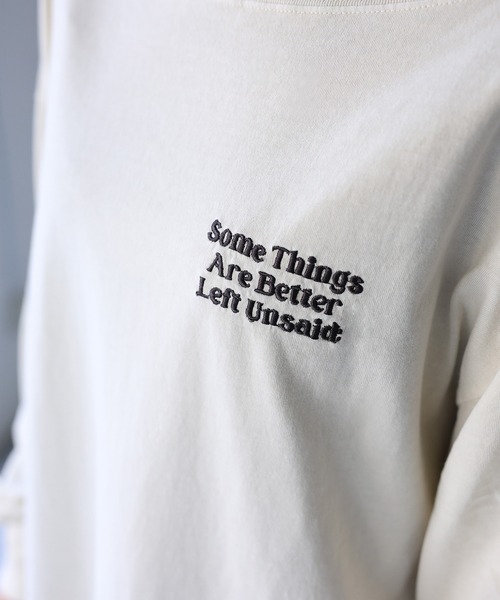 Riberry(リベリー)の「ロゴ刺繍オフショルピグメントロンT(Tシャツ/カットソー・レディース・グレー/ホワイト系/チャコールグレー・FREE)」の5枚目の写真