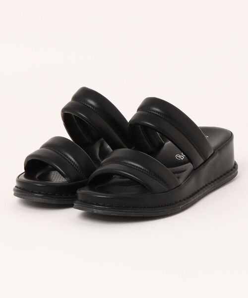 Balancoire（ブランコアール）の「【軽量】パデットダブルベルト 厚底　サンダル（サンダル・レディース・ライトグレー/ブラック・S/M/L/LL）」の2枚目の写真