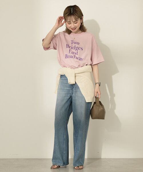 AMERICAN HOLIC(アメリカンホリック)の「カラーロゴ Tシャツ(Tシャツ/カットソー・レディース・チャコールグレー/ピンク/ネイビー/オフホワイト・M/L)」の5枚目の写真