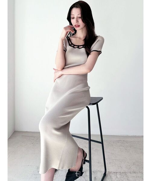 RESEXXY バイカラータイトニットワンピース バイカラータイトニットワンピース（ワンピース）｜RESEXXY