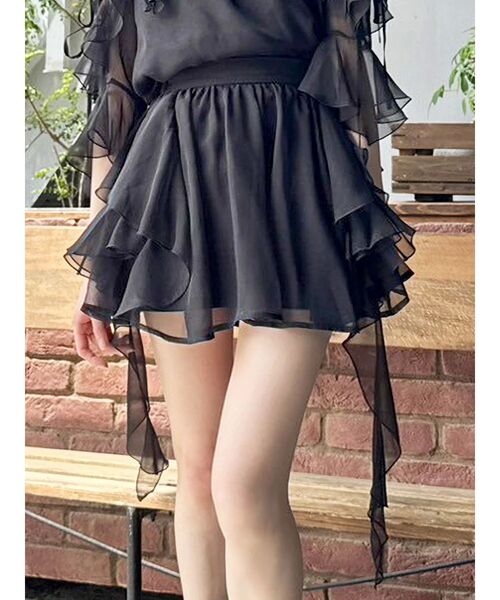 dazzlin フリルミニスカート ブラック ダズリン dazzlin（ダズリン）の「フリルミニスカート（スカート）」 - WEAR