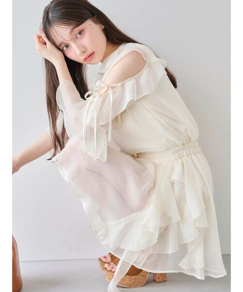 シアーフルイドフリルミニスカート（スカート）｜dazzlin