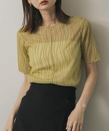 SENSE OF PLACE by URBAN RESEARCH | 『一部WEB限定カラー』ウェーブジャガードトップ(半袖)(Tシャツ/カットソー)